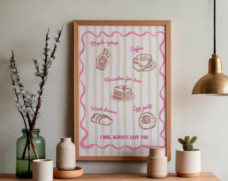 Harry Styles Inspired Breakfast Print, Just Keep Driving Lyrics (Digital Download Also Available)