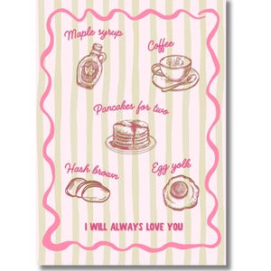 Harry Styles Inspired Breakfast Print, Just Keep Driving Lyrics (Digital Download Also Available)
