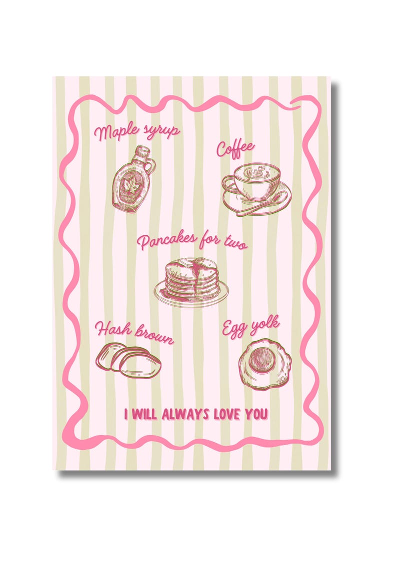 Harry Styles Inspired Breakfast Print, Just Keep Driving Lyrics (Digital Download Also Available)