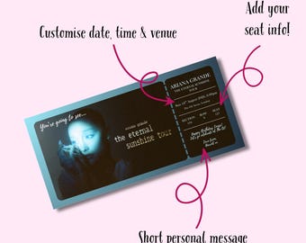 Personalised Ariana Grande Concert Ticket: Surprise Souvenir (Digital Download)