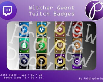 Witcher Gwent Deck / Twitch Bits Badge / Bits Badge / Sub Badge