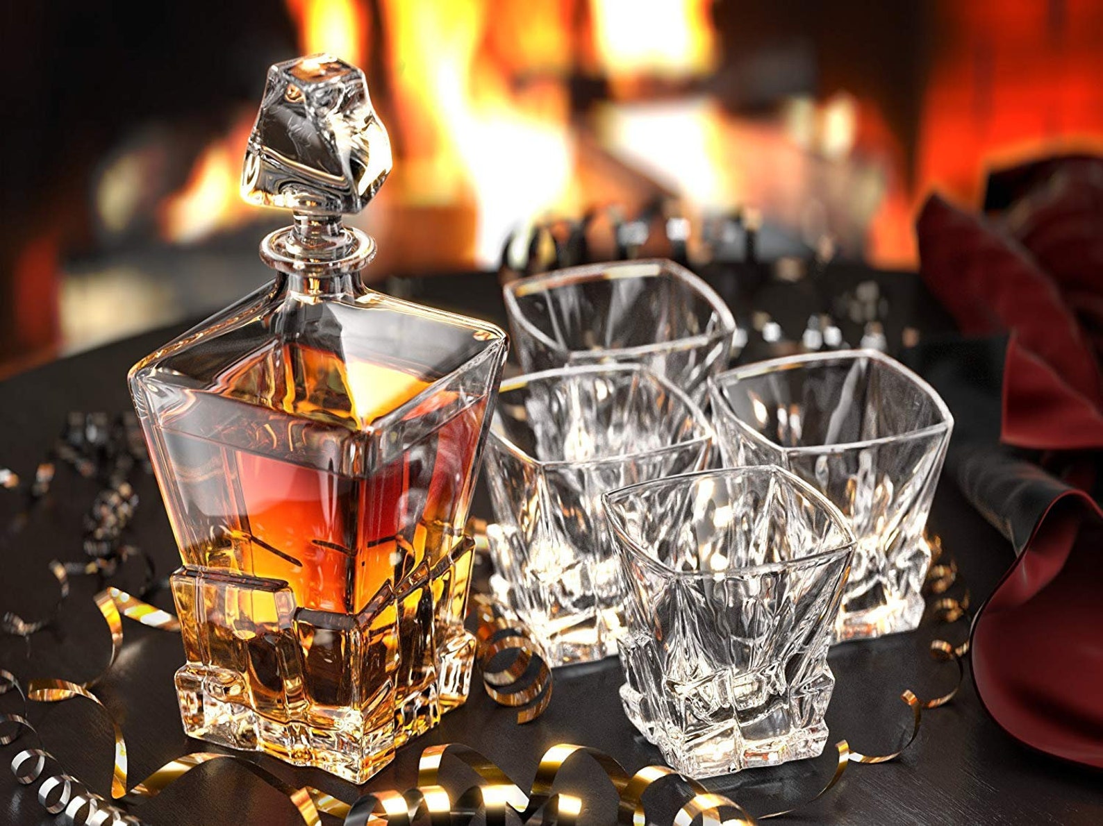 Whiskey Decanter Set Monogrammed Bourbon Decanter Liquor Etsy