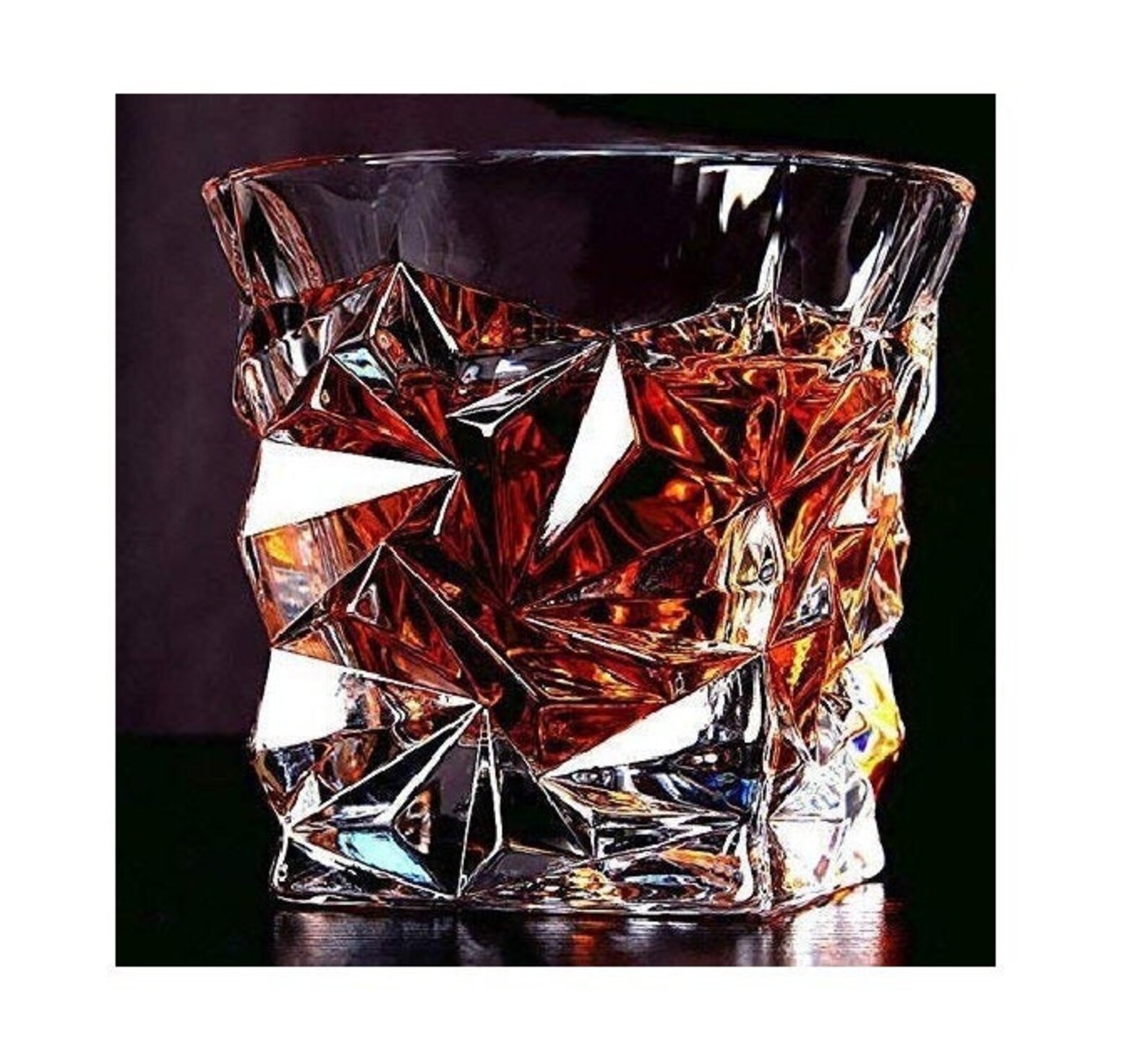 Vintage Clear Glass Square Whiskey Glasses Diamond Pattern Bar Etsy