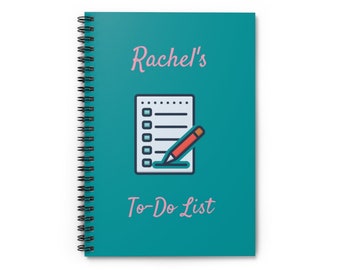 Custom Spiral Notebook, Personalized To Do List Notebook For Women, Custom To Do List Notebook, To Do List Journal, Personalized Notebook