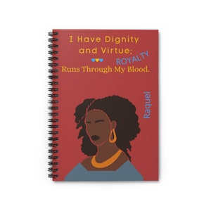Custom Notebook, Personalized Notebook, Black Woman Journal, Black Girl Journal, Black Woman Notebook, Virtuous Woman, Royalty, Black Queen
