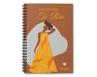 Determined To Rise, Custom Notebook, Notebook For Black Women, Black Woman Journal, African American Woman Journal, Gifts For Black Women
