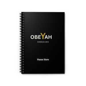Obey Yah Journal, Obeyah, Exodus 19:5, Prayer Journal Men, Hebrew Man Gift, Bible Verse Journal, Scripture Notebook, YHWH, Yahuah, Yahweh