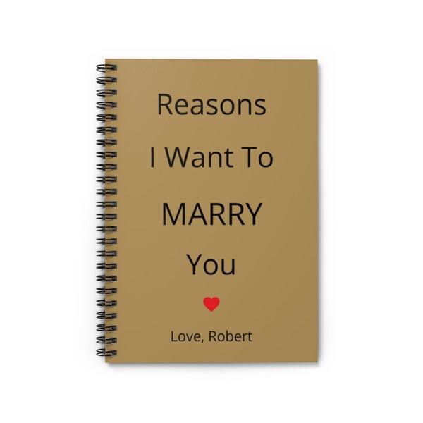 Reasons I Want To Marry You, Custom Notebook, Personalized Notebook, Wedding Notebook, Wedding Journal, Wedding Vow Book, Engagement Journal