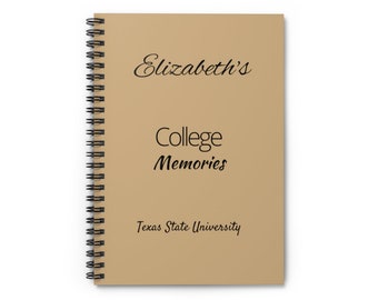College Year Memories, College Journal, College Acceptance Gift, College Student Gift, College Gift For Her, Keepsake Journal, College Notes