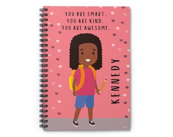 You Are Smart, Custom Spiral Notebook, Personalized Notebook For Daughter, Black Girl Journal, Little Black Girl Gift, African American Girl