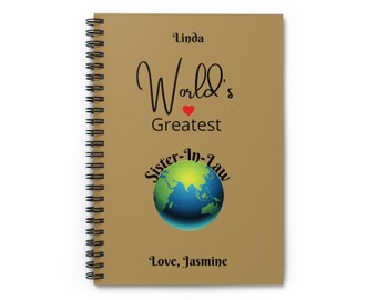 La plus grande belle-sœur du monde, carnet à spirale personnalisé, carnet personnalisé, cadeau de belle-sœur, cadeau pour belle-sœur, cadeau de sœur bonus