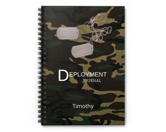 Gift For Soldier, Personalized Notebook, Deployment Journal, Military Journal, Deployment Gift For Husband, Military Notebook Cover, Army