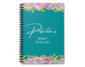 Custom Spiral Notebook, Personalized Daily To Do List Notebook, Woman Gift, Book Of Lists, To Do List Journal, Personalized To Do Lists