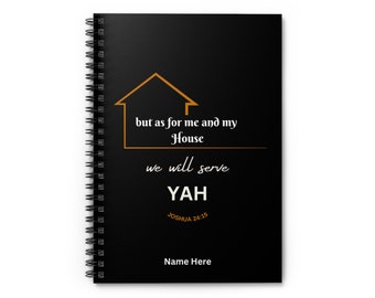 As For Me And My House We Will Serve Yah YHWH, Joshua 24:15, Prayer Journal Men, Hebrew Man Gift, Bible Verse Journal, Scripture Notebook