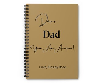 Dear Dad, Awesome Dad, Fathers Day Gift, Gift From Daughter, Gift From Kids, Dad Gift, Gift For Father, Father Journal, Dad Note Book, Dad