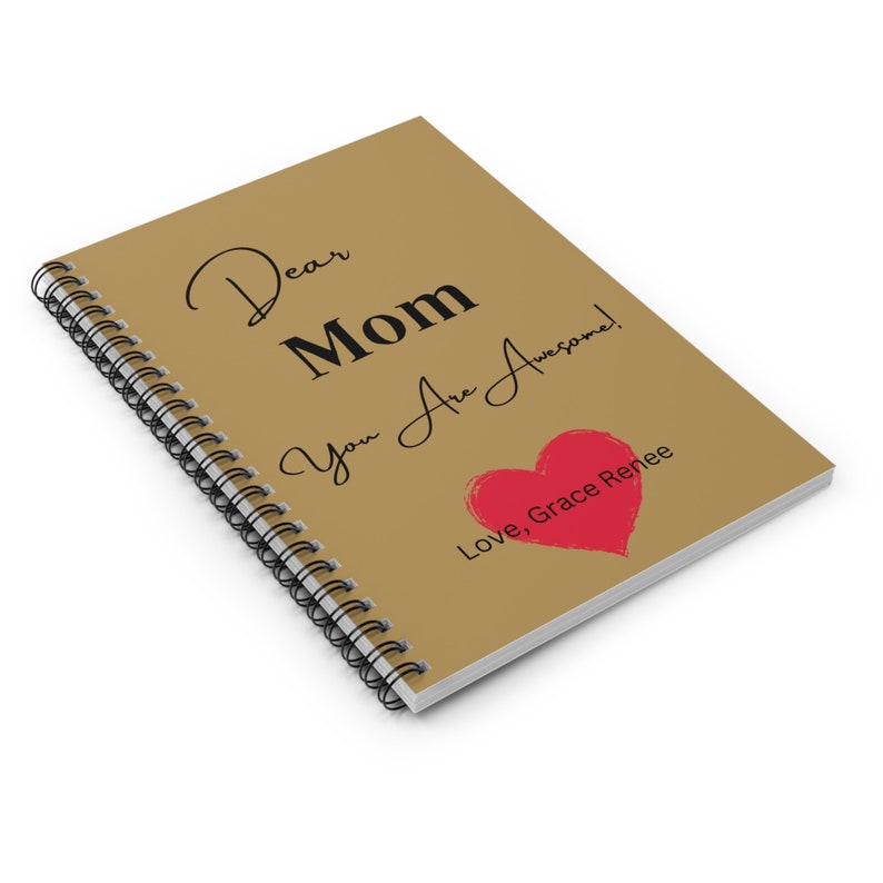 Dear Mom, Mothers Day Journal, From Daughter, From Son, Mother Notebook ...