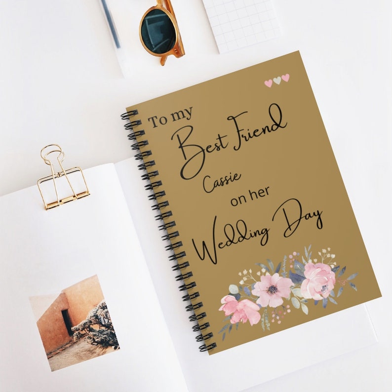 To My Best Friend on Her Wedding Day, Personalized Notebook, Bestie