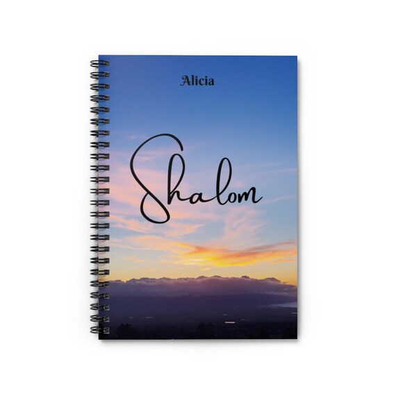 Shalom, Custom Spiral Notebook, Personalized Notebook, APTTMH, Prayer Journal, YAHWEH, Shalom Hebrew, Shabbat Shalom, Yahuah Yahusha