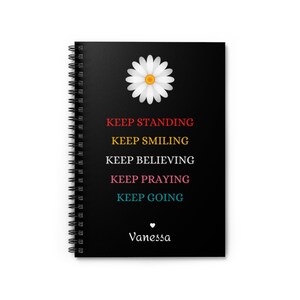 Keep Smiling, Keep Praying, Custom Notebook, Personalized Notebook, Motivational Journal, Journal Gift For Women, Prayer Journal, Keep Going