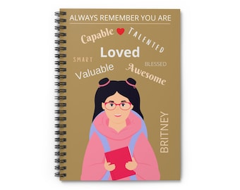 Custom Spiral Notebook, Personalized Notebook For Teenagers, Journal For Teenage Girls, Girl Gifts, Notebook For Girls, Young Women Gifts