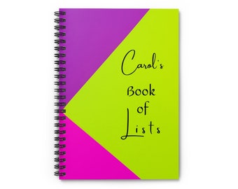 Book Of Lists, Custom Spiral Notebook, Personalized To Do List Notebook For Women, Custom To Do List Notebook, To Do List Journal, Diary