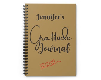 Custom Spiral Notebook, Personalized Notebook, Gratitude Journal For Women, Self Care Gift, Notebook For Women, Thankfulness, Self Love