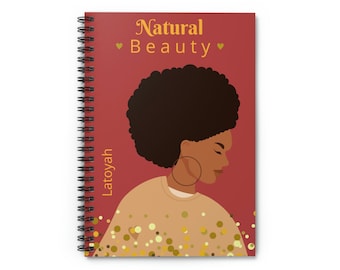 Natural Beauty Journal, Natural Hair Journal, Custom Notebook, Black Women Journal, Black Woman Notebook, Gift For Black Woman, Afro Journal