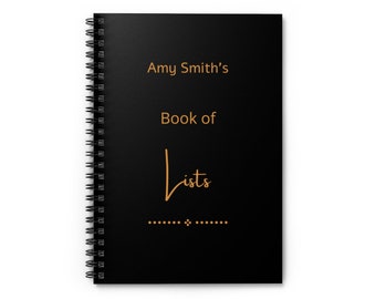 Book Of Lists, Custom Spiral Notebook, Personalized To Do List Notebook For Women, Custom To Do List Notebook, To Do List Journal, Diary