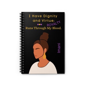 Custom Notebook, Personalized Notebook, Black Woman Journal, Black Girl Journal, Black Woman Notebook, Virtuous Woman, Royalty, Black Queen