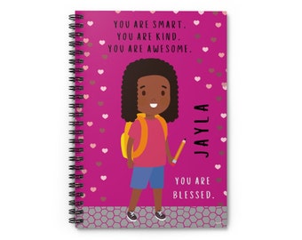 You Are Smart, Custom Spiral Notebook, Personalized Notebook For Kids, Black Girl Journal, Little Black Girl Gifts, African American