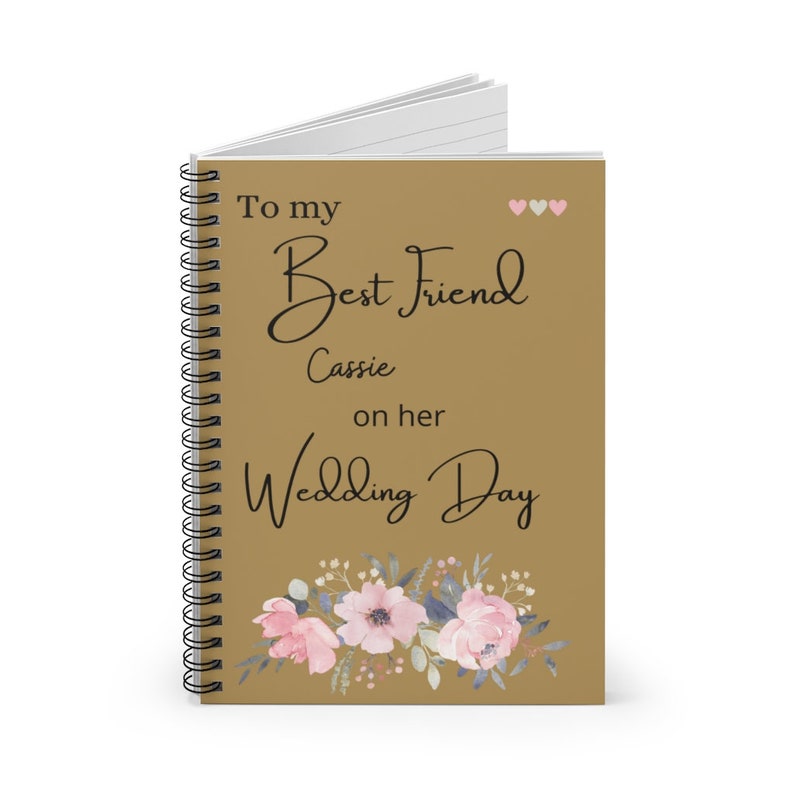 To My Best Friend on Her Wedding Day, Personalized Notebook, Bestie