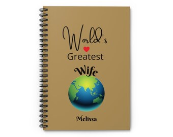La plus grande femme du monde, carnet à spirale personnalisé, carnet personnalisé, journal pour femme, cadeau de femme de mari, meilleurs cadeaux de femme, meilleure femme