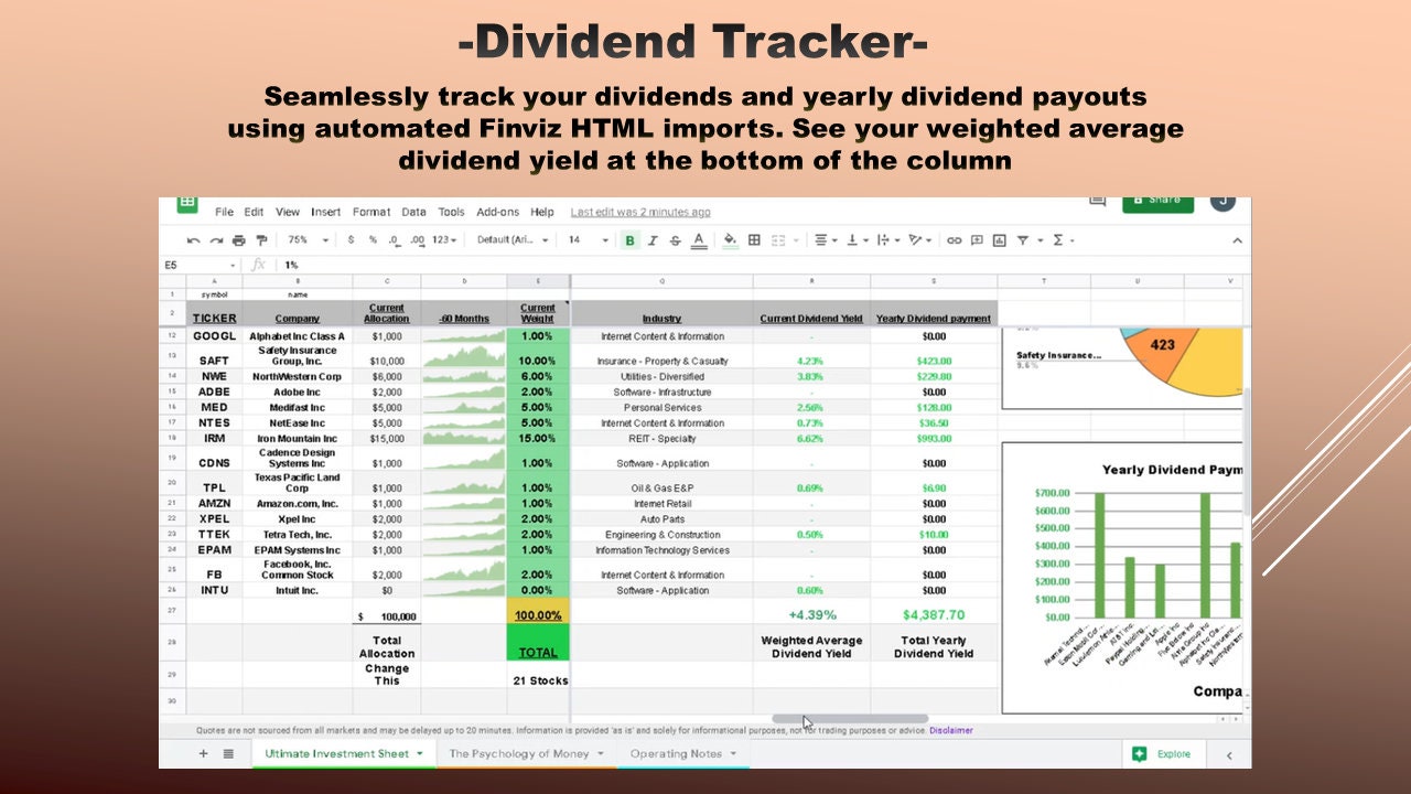 Ultimate Stock Dividend Tracker - Etsy