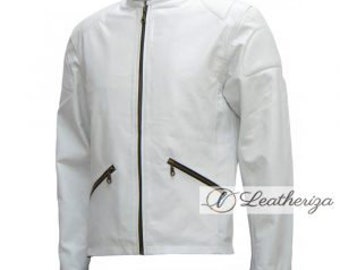 white racer jacket