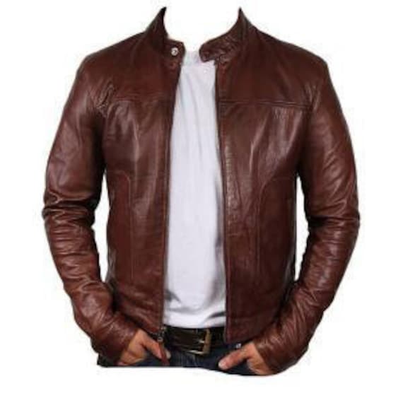 Harry Styles Brown Shearling Collar Leather Jacket