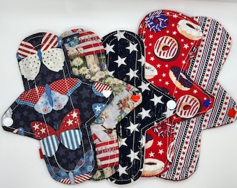 Patriotic Cloth Pad 5 pc Starter Set