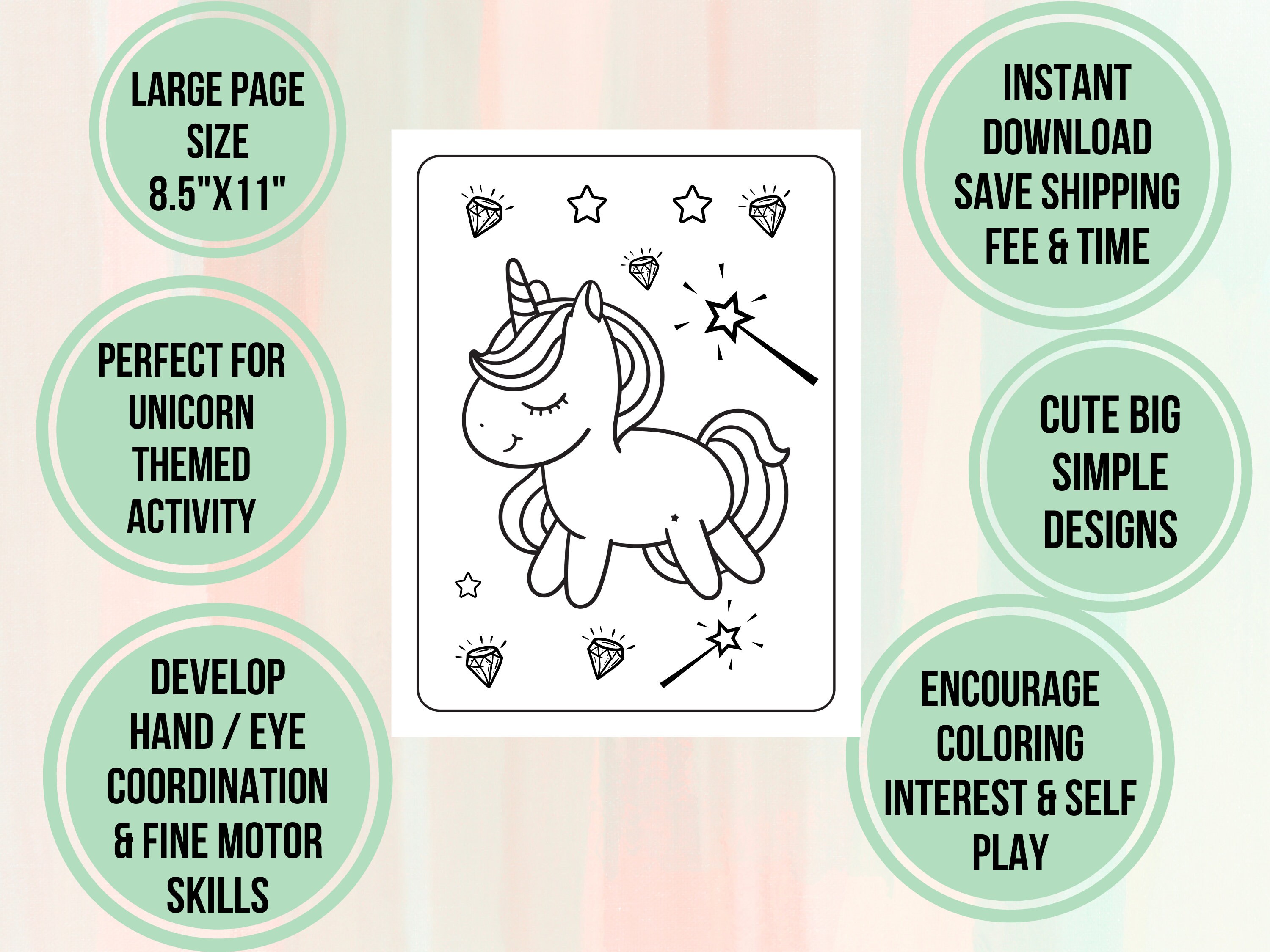 Printable Unicorn Coloring Pages, Cute Unicorn Coloring Sheets, Kawaii ...