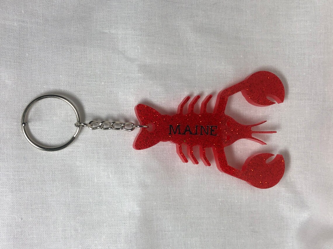 Maine Lobster Handmade Resin Keychain Etsy