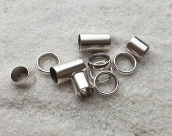 SERENITY II Mixed Basic Tubes & Rings: 2 lange Tubes, 3 kurze Tubes und 5 schmale Dreadringe aus Metall im Set, Dreadschmuck / Flechtperlen