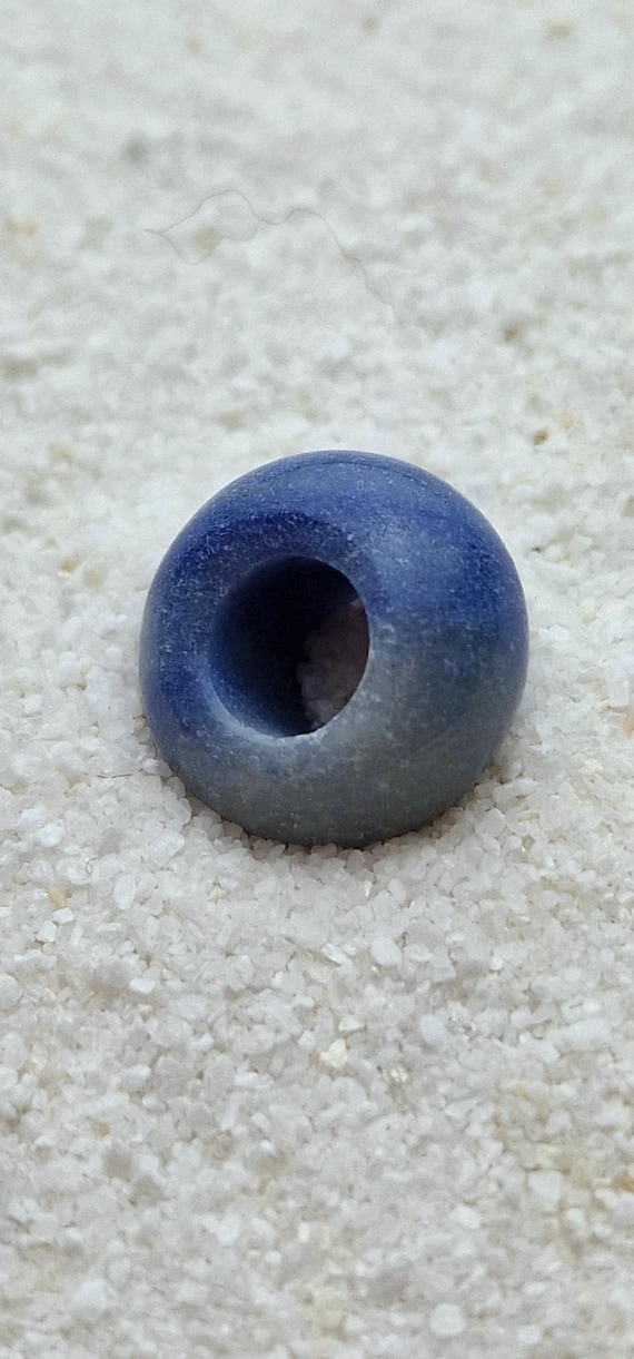BLAUER AVENTURIN Naturstein Dreadschmuck / Dread Perle / Flecht Perle aus Blauquarz