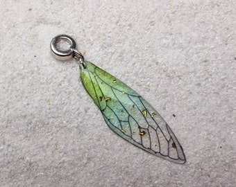 DRAGONFLY GREEN dread jewelry / dread bead / braid bead / dread ring with festival pendant, XXL dragonfly wings made of synthetic resin