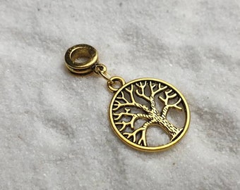 YGGDRASIL metal dread jewelry / dread bead / braid bead with tree of life pendant