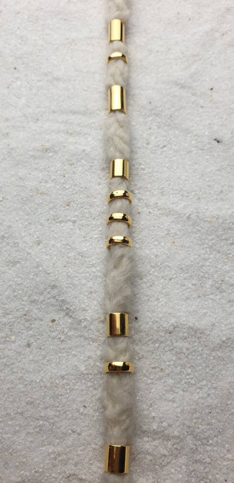 SERENITY II Mixed Basic Tubes & Rings : 2 tubes longs, 3 tubes courts et 5 anneaux dread en métal étroits dans un ensemble, bijoux dread / perles tressées image 6
