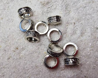 ODIN Basic Ringperlen: Metall Dreadschmuck / Dread Perlen / Flecht Perlen Set mit 10 Stück