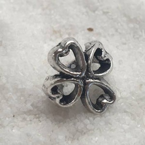 SHAMROCK metal dread jewelry / dread bead / braid ring bead with small clover leaf / set of 5 pieces