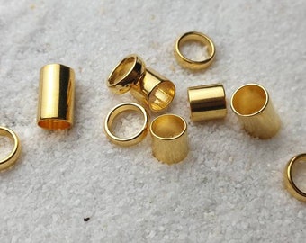 SERENITY II Mixed Basic Tubes & Rings: 2 lange Tubes, 3 kurze Tubes und 5 schmale Dreadringe aus Metall im Set, Dreadschmuck / Flechtperlen