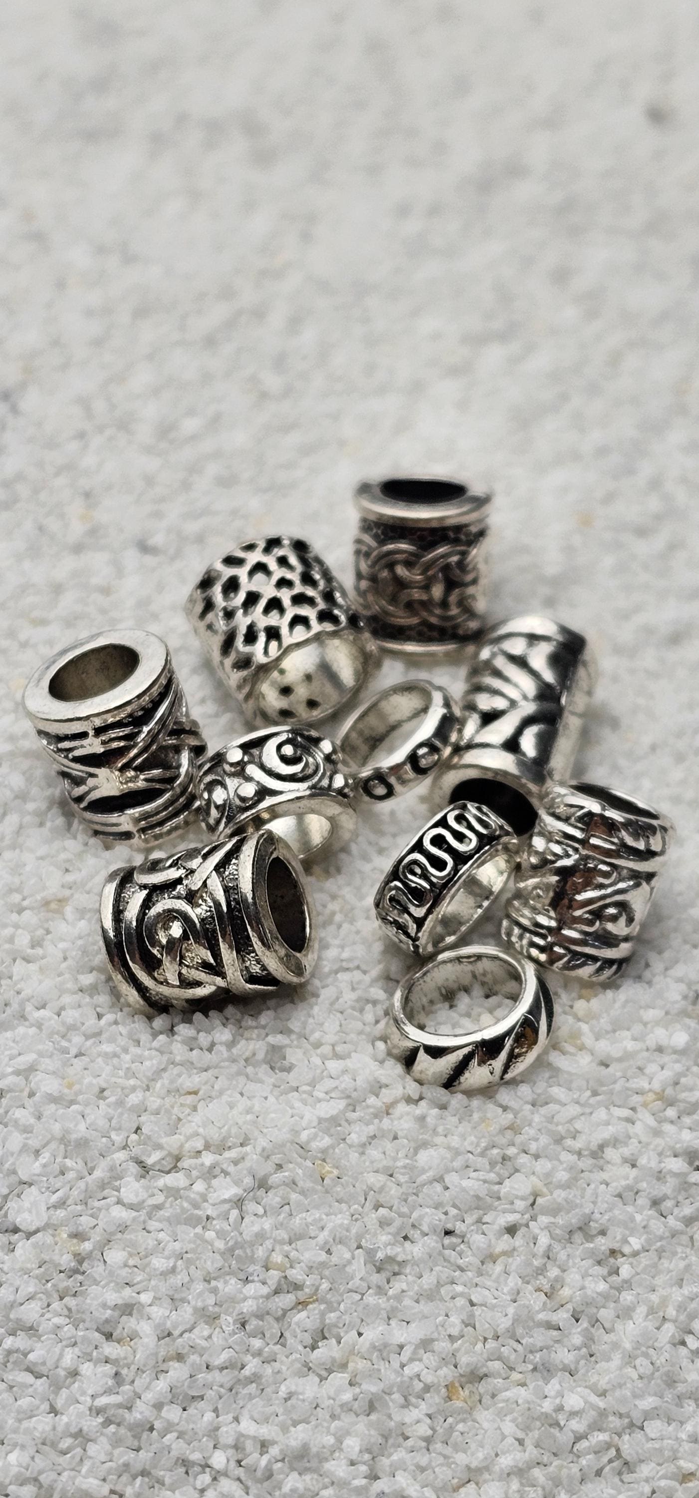 THE VIKING PROJECT Mixed Basic Beads: 10 verschiedene Ringperlen und Tubes im Set, Metall Dreadschmuck / Dread Perlen / Flecht Perlen