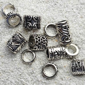 THE VIKING PROJECT Perline di base miste da 5,0 mm: 10 diverse perline ad anello e tubi in un set, gioielli in metallo per dreadlock / perline per dread / perline per intrecciare