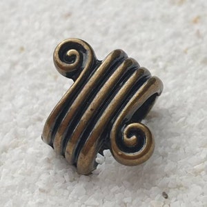TEMPLE JEWELRY HEKATE metal dread jewelry / dread bead / braid bead extra wide with spiral for large dreads