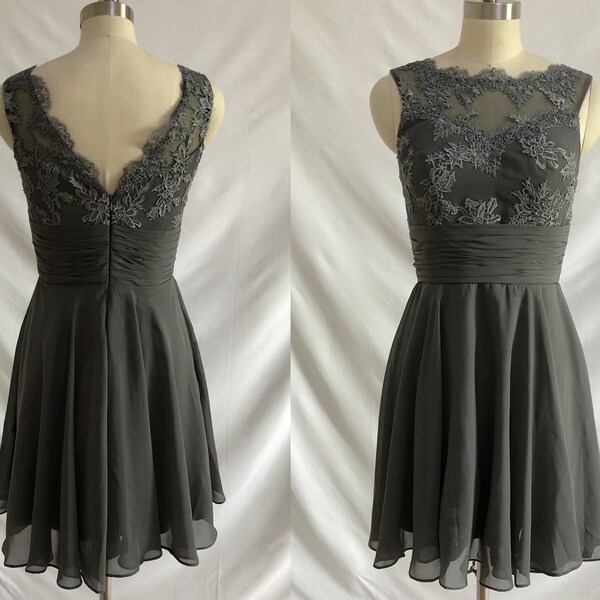 Charcoal Grey Dress Etsy